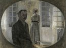 Dubbelporträtt av konstnären och hans fru sett genom en spegel