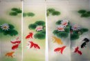 Fish&Lotus(Four Screens) - Chinese Painting