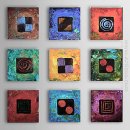 Hand-painted Abstract Oil Painting - Set of 9