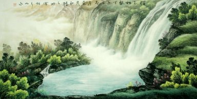 Pintura Chinesa Waterfall-