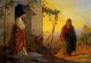 Maria Schwester von Lazarus trifft Jesus, der wird ihr Haus