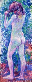 Nude From Behind fixa seu cabelo