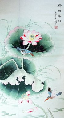 Lotus & Bird - Chinesische Malerei