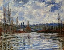 Overstroming van de rivier de Seine bij Vetheuil ,