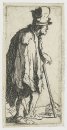 Mendigo con una mano seca apoyado en un bastón 1629