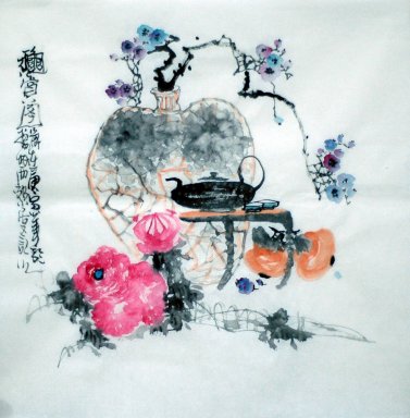 Pájaros y flores - Pintura china