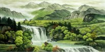 Landskap med vattenfall - kinesisk målning