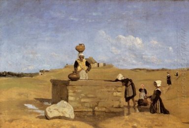 Breton kvinnor At The Well Nära Batz