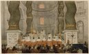 Pauselijke Ceremonie In St Peter S In Rome Onder Het Baldakijn v