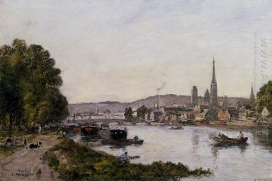 Rouen Blick über den Fluss Seine 1895