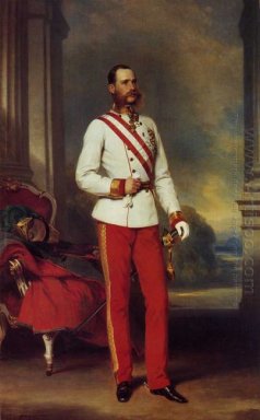 Franz Joseph mim imperador de Áustria com o vestido uniforme de