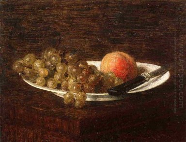 Still Life Peach Dan Grapes 1870