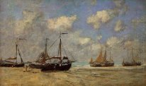 Scheveningen Barcos encalhado na costa de 1875