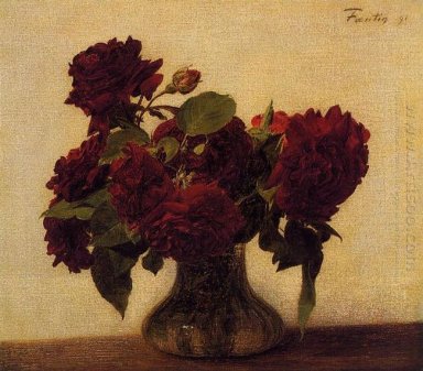 Dark Roses On Light Background 1891