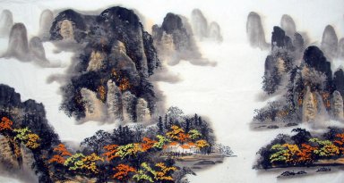 Montanha e água - pintura chinesa