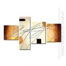 Hand-Dicat Lukisan Abstrak Oil - Set 4