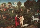 Adán y Eva en el Jardín del Edén 1530