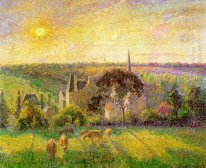 la iglesia y la granja de Eragny 1895