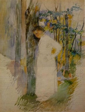 крестьянин женщина, стоящая рядом с деревом