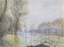 les rives de la Seine en crue d'automne