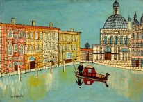 Venecia: Escena del canal con una Iglesia