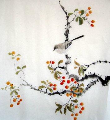 Oiseaux et fleurs - Peinture chinoise