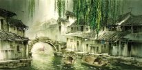 Een landelijke, waterverf - Chinees schilderij