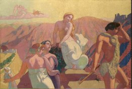 Panel 6. Psyches Kin bud Hennes Farväl på en fjälltopp