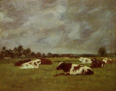 Cows In A Meadow Morning Effect