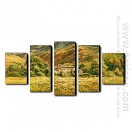 Hand-painted Oil Painting Landscape Landscape - Set of 5