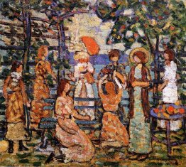 Wanita Dalam Seaside Arbor