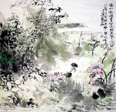 Bambu-Fönster skugga - kinesisk målning