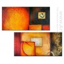 Hand-painted Abstract Oil Painting - Set of 2