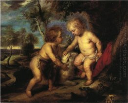 A criança de Christ eo St John infantil após Rubens
