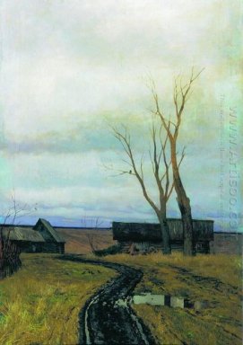 Camino del otoño en un pueblo 1877