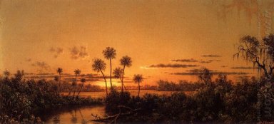 Florida Fluss-Szene: Am frühen Abend, nach Sonnenuntergang