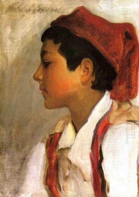 Huvud av en napolitanska Boy In Profile 1879