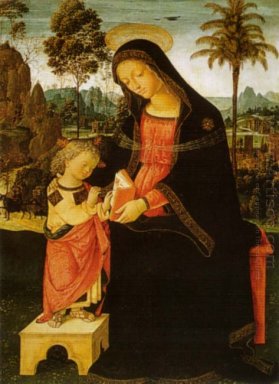 Madonna com Escrita da criança