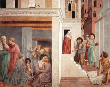 Geburt von St Francis Prophecy Of The Birth By A Pilgrim Huldigu