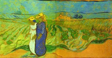 Dos mujeres Crossing The Fields 1890