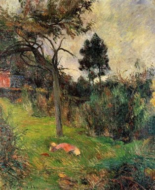 jeune femme couchée dans l\'herbe 1884