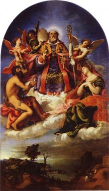 St Nicholas I Glory med St John det baptistiskt St Lucy Och Neda