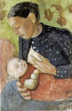L\'allattamento al seno madre di Paula Modersohn-Becker