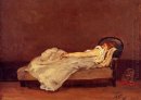 Mette schlafend auf einem Sofa 1875