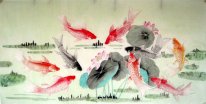 Fish & Lotus - peinture chinoise