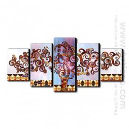 Tangan-Dicat Lukisan Oil Abstrak - Set Dari 5
