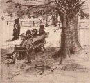 Bänk Med fyra personer 1882