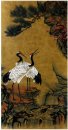 Crane - Pine - peinture chinoise (semi-manuel)