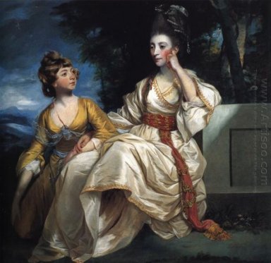 Mevrouw Thrale en haar dochter Hester Queeney 1778