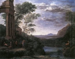 Pemandangan Dengan Ascanius Shooting The Stag Of Sylvia 1682